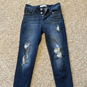 KanCan Women’s Distressed Skinny Jeans, Size 5/26”